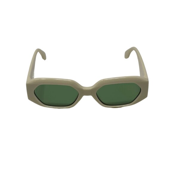 Le Specs | Slaptrash Sunglasses in Ivory & Emerald Mono